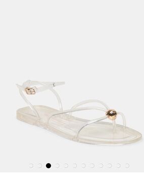 Dolce Vita Jelly Clear Ankle-Strap Sandal with Gold Accent